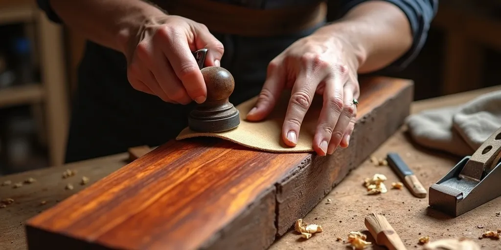 What is the recommended method to smooth imperfections on rosewood?