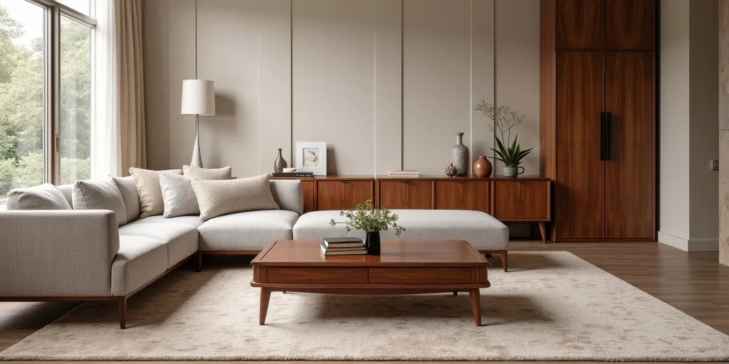 Which neutral hues complement rosewood furniture?