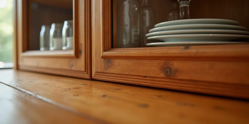 Why is regular deep cleaning important for maintaining wood kitchen cabinets?
