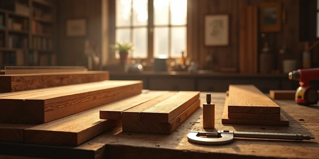 What factors determine the thickness of wood for shelves?