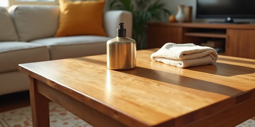 What additional step can you take to protect the finish of a painted wooden coffee table?