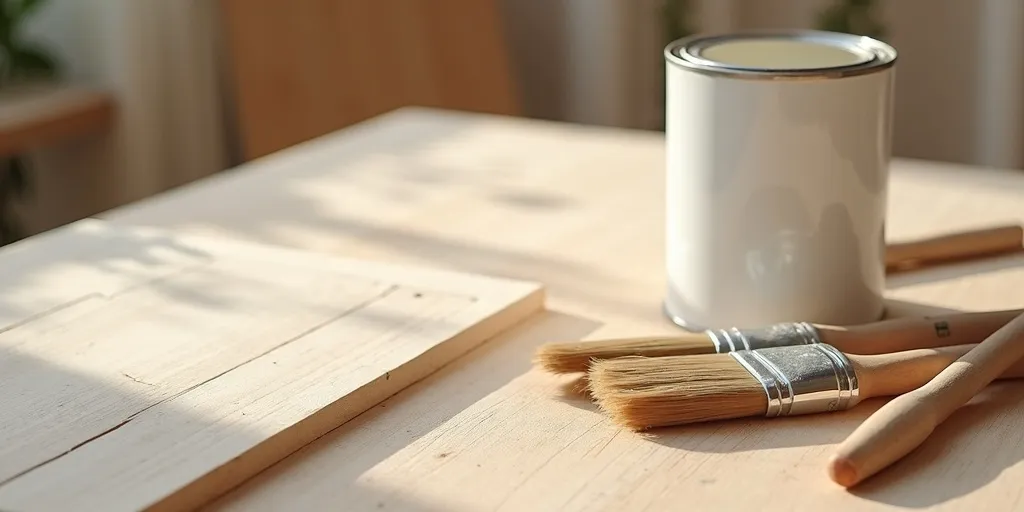What materials are needed to paint a wooden table at home?