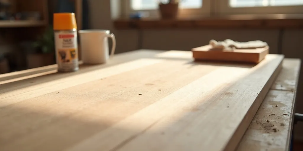 How do you prepare a wooden table for painting?