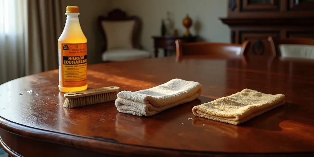 What should you avoid when cleaning rosewood furniture?