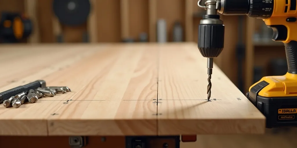 What steps are involved in drilling pilot holes for shelves?