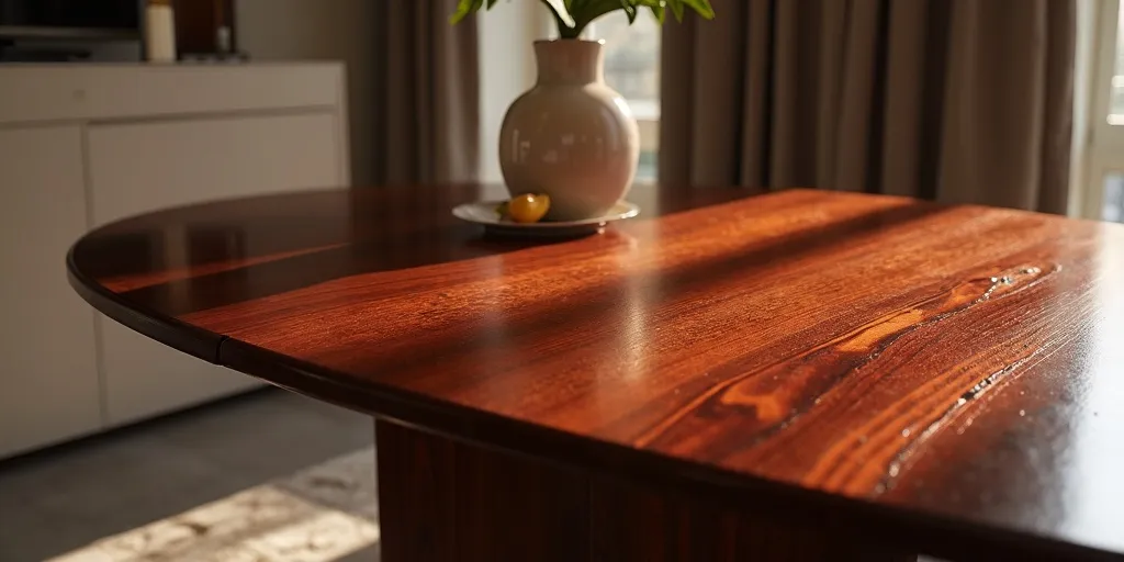 What contributes to the luxurious look of rosewood furniture?