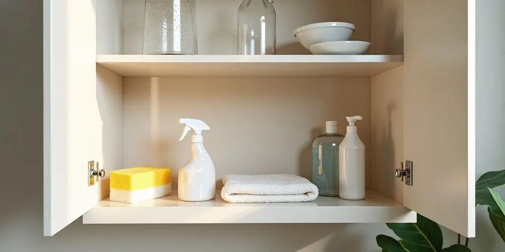 Why is it important to rinse cabinets after cleaning?