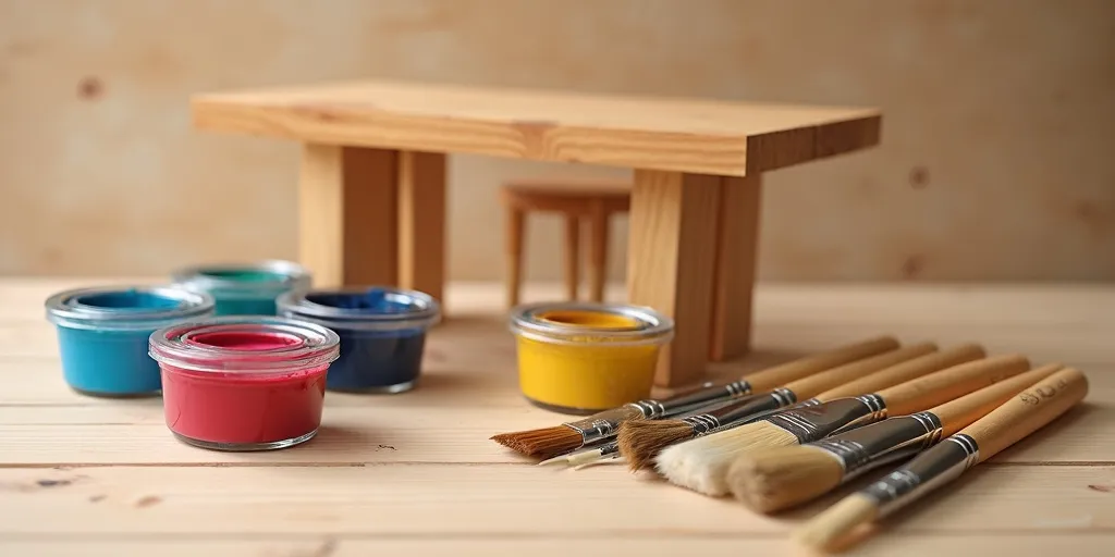 What materials are needed to paint a small wooden table?