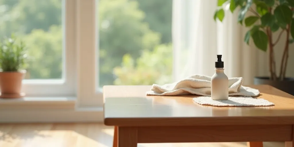 How can you protect the finish of a painted small wooden table?