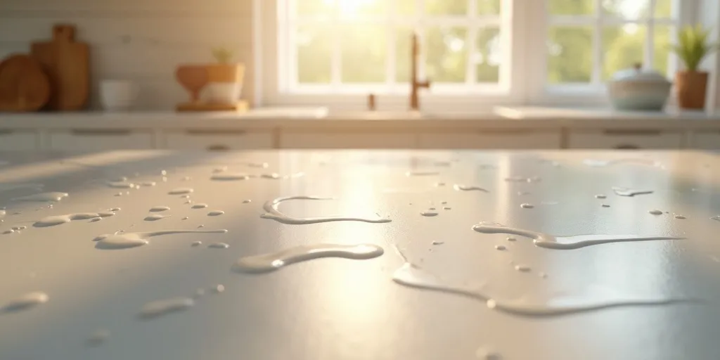 Why is it important to dry painted wood kitchen cabinets thoroughly after cleaning?