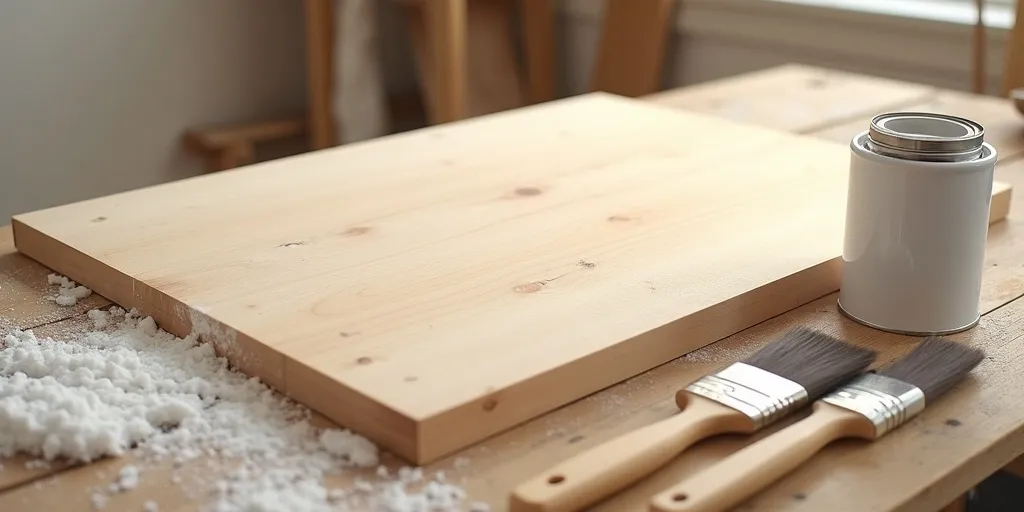 What materials are needed to paint a wooden table?