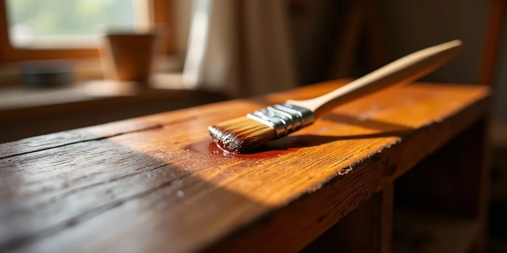 What is the process for applying wood stain or paint to shelves?