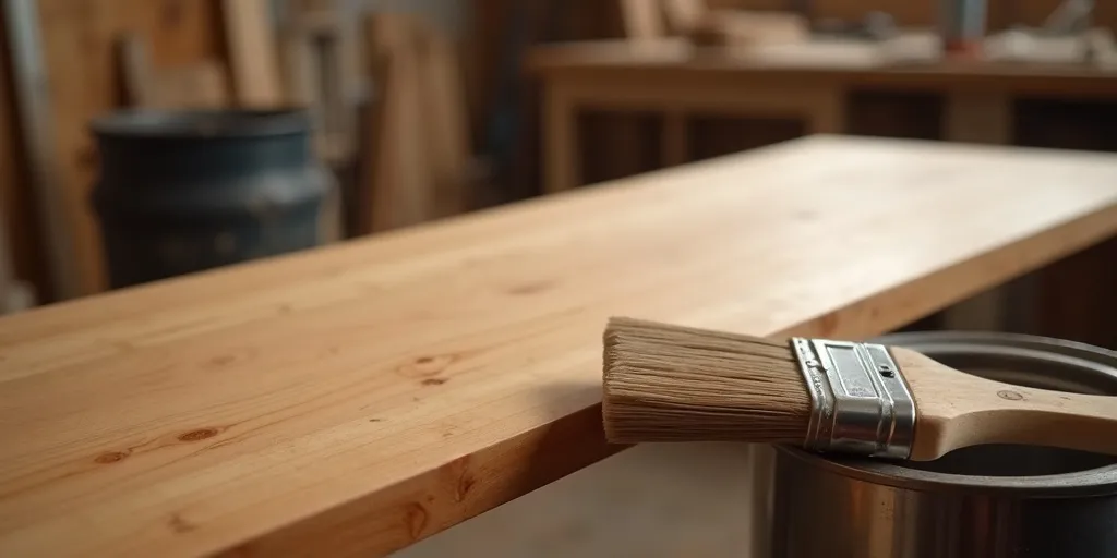How can you protect wood shelves with polyurethane after refinishing?