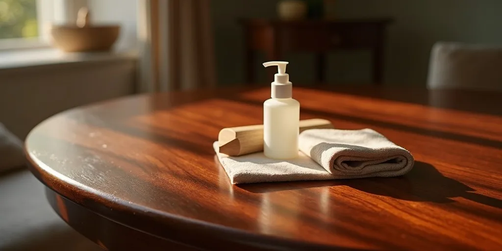 What are the key steps to care for rosewood furniture?