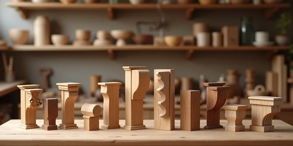 What are some design options for wood brackets to support shelves?
