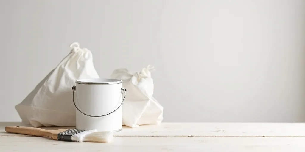 What materials are needed to paint a wooden table white?